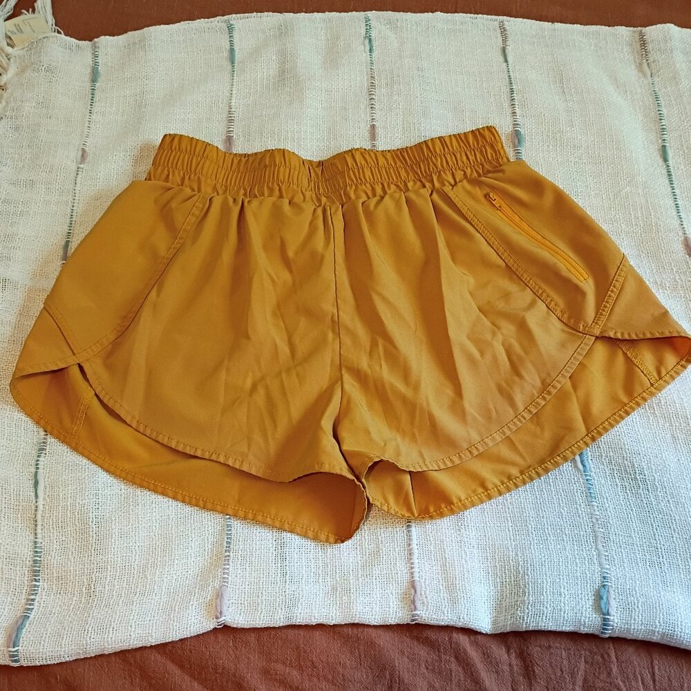 Mustard Yellow Large Blooming Jelly running athletic gym shorts
